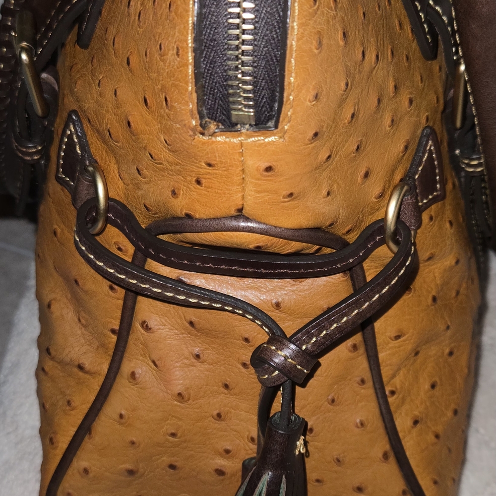 Tan and Dark Brown Shoulder Bag - Classic Structured Tote - Picture 5 of 7